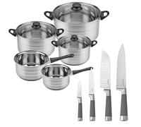 San Ignacio Masterpro Batería de Cocina 8 Piezas + Juego de Cuchillos