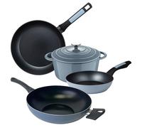 San Ignacio NOIA: Set NOIA 5 piezas: Cacerola de Ø25, con tapa, set 2 sartenes Ø20 y Ø26 y Wok Ø30 cms