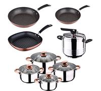 San Ignacio Olla A PRESIÓN A 7L Duna + BATERÍA Cocina 8 Piezas Set 3 SARTENES SIP Moda, Cromado, Única