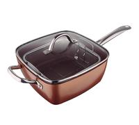 San Ignacio Optimum Copper | Sartén Antiadherente Cuadrada de 24 cm con Cesta de Freír | 5 funciones en 1 | Fabricada con Aluminio Prensado | Revestimiento Multiclad | Todo Tipo de Cocinas