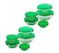 San Ignacio Pack 10 Boles con Tapa de Cristal en Color Verde Energy