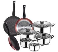 San Ignacio Batería de Cocina 8 Piezas Acero Inoxidable con Set Sartenes 20/24/28cm