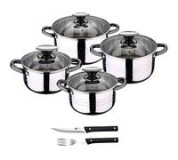 San Ignacio PK1172 Bateria Cocina 8 Premium + Set cubertería 12 Piezas, Cromado