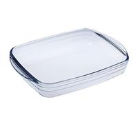 San Ignacio Q3011 Fuente rectangular 39x25x7cm 3,8 litros borosilicato mediterráneo, Vidrio Templado