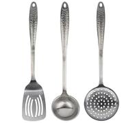 San Ignacio Q3786 Set 3 pcs Utensilios de Cocina-Espumadera, cazo y espátula-Acero Inoxidable colección Origen