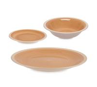 San Ignacio Set 18 pzs vajilla gres beige borde colección VESSIA