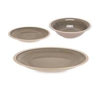 San Ignacio Set 18 pzs vajilla gres gris borde colección VESSIA