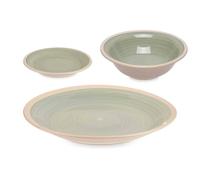 San Ignacio Set 18 pzs vajilla gres verde borde colección VESSIA