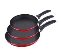 Conjunto de 3 Sarténs Red E Marble San Ignacio - (Ø16+20+24cm) - Aluminio Prensado