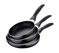 San Ignacio Set 3pc sartenes (16,20,24cm) Aluminio prensado, Apto para inducción, Navy Black, Multicolor
