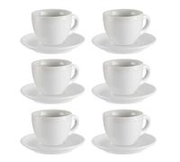 San Ignacio Set 6 tazas cafe porcelana blanca con platillos colección VESSIA