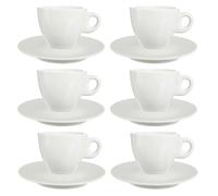 San Ignacio Set 6 tazas cafe porcelana blanca con platillos colección VESSIA