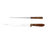 San Ignacio Set Cuchillo Jamonero + Chaira hierro + Madera prensada con mango
