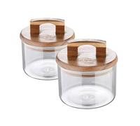 San Ignacio Set de Botes 400ml + 500ml Vidrio de Borosilicato y Tapas de Madera de Acacia