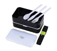 San Ignacio Set hermetico rectangular 2 capas 1200ml + cubiertos negro