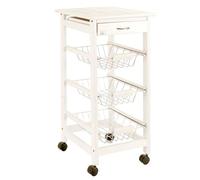 San Ignacio Verdulero Madera Metal 3 Pisos Blanco colección Kinvara