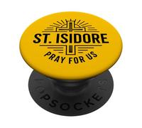 San Isidoro ruega por Nosotros Arte de fe católica PopSockets PopGrip Adhesivo