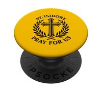 San Isidoro ruega por Nosotros Santo Agricultor católico PopSockets PopGrip Adhesivo