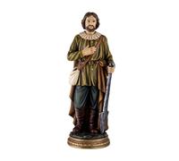 San Isidro Labrador figura 30 cm. resina peana patrón de los agricultores