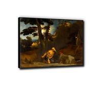 "San Jerónimo" Cuadros Religiosos Listo para Colgar Impresiones en Lienzo Reproducciones Obras de Arte Decoración de Pared 80x104cm Negro Enmarcado