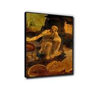 "San Jerónimo" Cuadros Religiosos Listo para Colgar Impresiones en Lienzo Reproducciones Obras de Arte Decoración de Pared 40x56cm Negro Enmarcado