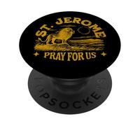 San Jerónimo y el León Católico Santa Espina en Paw Bible PopSockets PopGrip Adhesivo