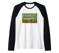San José California 50s Vintage Travel Poster Art Graphic Camiseta Manga Raglan