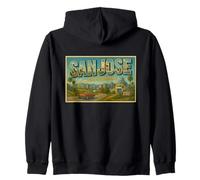 San José California 50s Vintage Travel Poster Art Graphic Sudadera con Capucha
