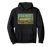 San José California 50s Vintage Travel Poster Art Graphic Sudadera con Capucha