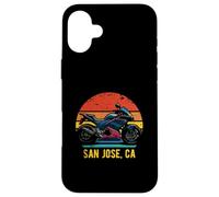 San José California USA Retro Sportbike diseño de motocicleta Carcasa para iPhone 16 Plus