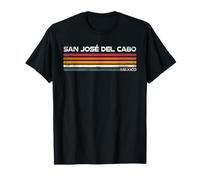 San José del Cabo México Retro Rayas Vintage Viaje Diseño Camiseta