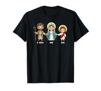 San José, María y Jesús Santos Católicos Niños Fe Santa Camiseta