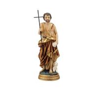 San Juan Bautista figura religiosa 20 cm. cruz mano oveja peana resina