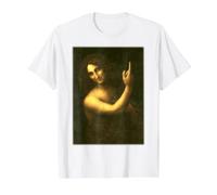San Juan Bautista Pintura por Leonardo da Vinci 1513 Camiseta gráfica económica, Hombre, Blanco, L
