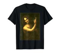 San Juan Bautista Pintura por Leonardo da Vinci 1513 Camiseta gráfica económica, Hombre, Negro, S