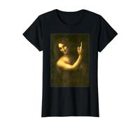 San Juan Bautista Pintura por Leonardo da Vinci 1513 Camiseta gráfica económica, Mujer, Negro, XS