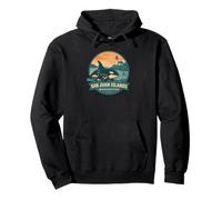 San Juan Islands WA Orca - Insignia de Madre y Becerro Sudadera con Capucha