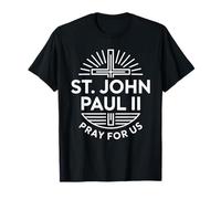San Juan Pablo II Ruega por Nosotros Cruz Cristiana Católica Camiseta
