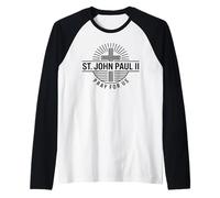 San Juan Pablo II Ruega por Nosotros Devoción Santa Católica Camiseta Manga Raglan