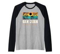 San Juan Puerto Rico Playa del Caribe Vista al Mar Camiseta Manga Raglan