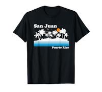 San Juan Puerto Rico Vintage 80s Tropical Vacaciones Atardecer Camiseta