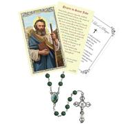 San Judas Rosary - Saint Jude Prayer Card, The Lord's Prayer Card - Saint Jude Rosary Necklace, Catholic Cards Set - San Judas Tadeo Rosario Patron Saint of Lost Cause - 3 Items
