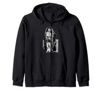 San Judas Tadeo - Jesús Malverde, Blanco y Negro Sudadera con Capucha