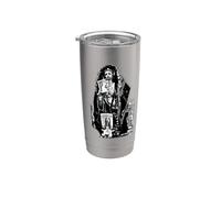 San Judas Tadeo - Jesús Malverde, Blanco y Negro Vaso térmico de acero inoxidable de doble pared