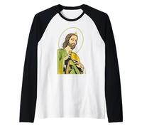 San Judas Tadeo (Saint Jude The Apostle) Camiseta Manga Raglan