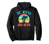 San Kitts & Nevis Puesta de Sol Playa Palmera Vacaciones de Verano Sudadera con Capucha