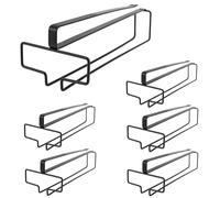 SAN LIKE 6 soportes para copas de vino, soporte para copas de vino debajo del armario, soporte para vasos para colgar de metal, sin taladrar, soporte para copas de vino, estante para cocina, bar y