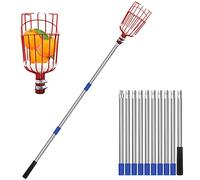 SAN LIKE Recoge Frutas Telescopico 4M, Recogedor de Frutas, Recolector de Frutas, Palo para Recoger Manzanas, Peras, Duraznos, Aaguacate, Frutas Herramientas Recolectoras 4 Metros de Largo