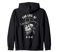 San Luis Arizona USA Cowboy Skull Diseño Desgastado Sudadera con Capucha