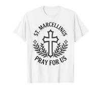 San Marcelino Reza por Nosotros Cruz Oración Iglesia Católica Camiseta